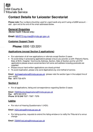 HMCTS Contact Details for Leicester Secretariat dated 2Feb14 emailed 29Dec14.pdf