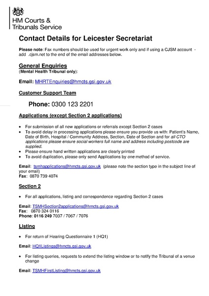 File:HMCTS Contact Details for Leicester Secretariat dated 2Feb14 emailed 29Dec14.pdf