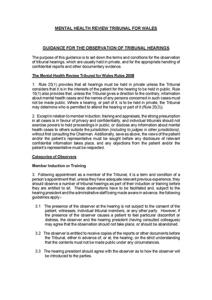 File:2015-01-27 MHRT for Wales Guidance for the observation of tribunal hearings.pdf