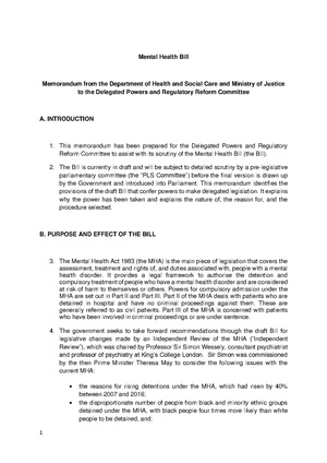 2022-06-27 Mental Health Bill memorandum to committee.pdf