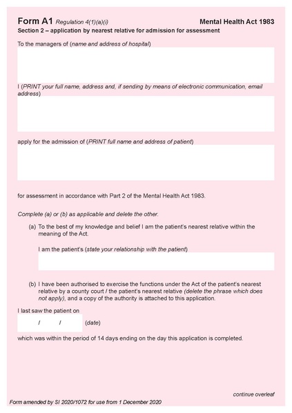 File:Form A1 section 2 - application by nearest relative for admission for assessment.pdf