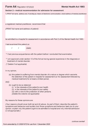 Form A4 section 2 - medical recommendation for admission for assessment.pdf