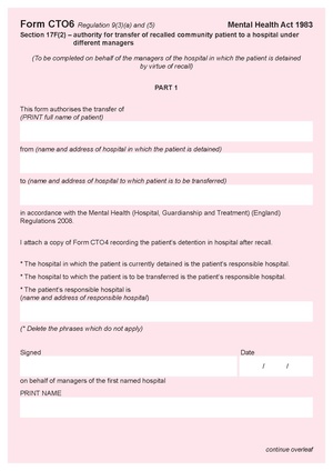 Form CTO6 section 17F(2) - authority for transfer of recalled community patient to a hospital under different managers.pdf