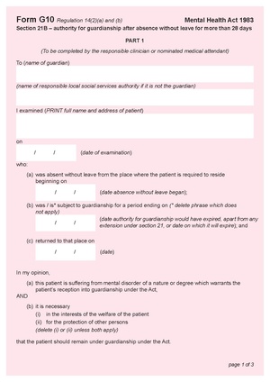 Form G10 section 21B - authority for guardianship after absence without leave for more than 28 days.pdf