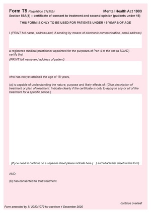 Form T5 section 58A(4) - certificate of consent to treatment and second opinion (patients under 18).pdf